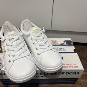 Bobs from Skechers White and Gold Casual Sneakers